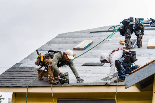 Professional Gutter Installation technician working in Stanley, WI